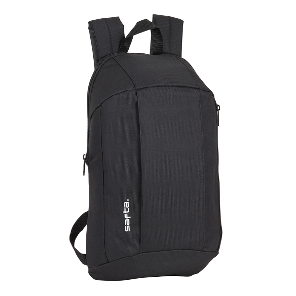 Safta Mini Mochila - Hombreras Ergonomicas - Asas de Mano - 8.5L - Resistente y Ligera - Bolsillo Frontal - Ajustables - Uso Diario - 220x100x390mm - Color Negro