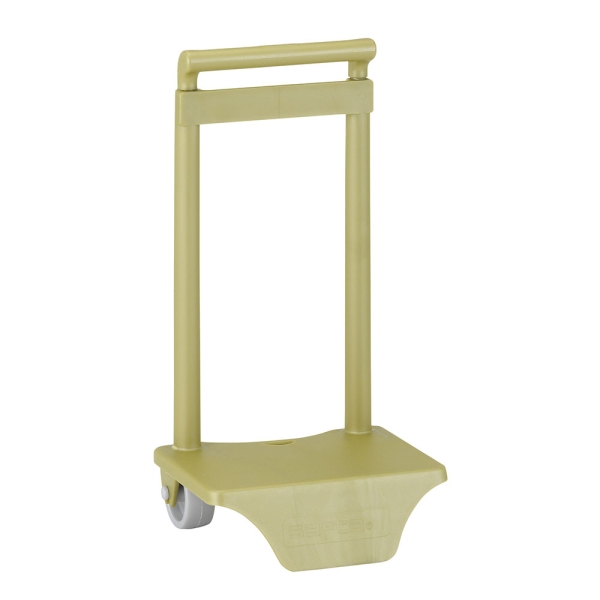 Safta Carro Portamochilas - Sujecion Universal - Material Polipropileno - Ruedas de PVC - 18x16x35cm - Color Verde