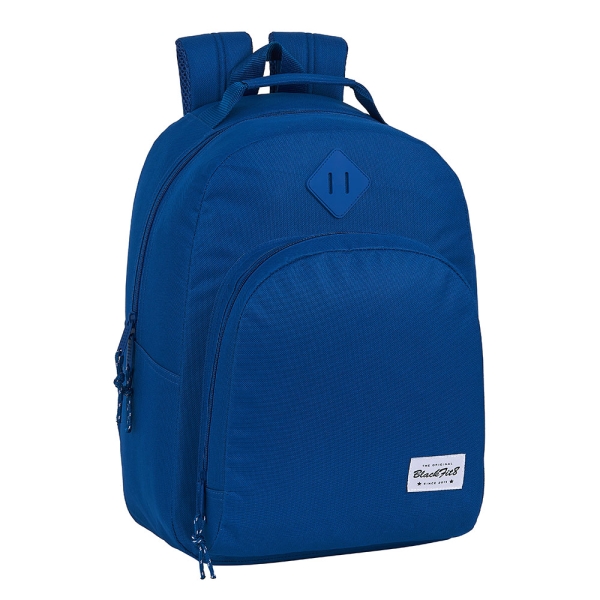 Safta Blackfit8 Oxford Mochila Adaptable a Carro - Tirador Doble - Bolsillo Frontal - Hombreras Acolchadas - Asa Forrada - 20.1L - 320x150x420mm - Color Azul Oscuro