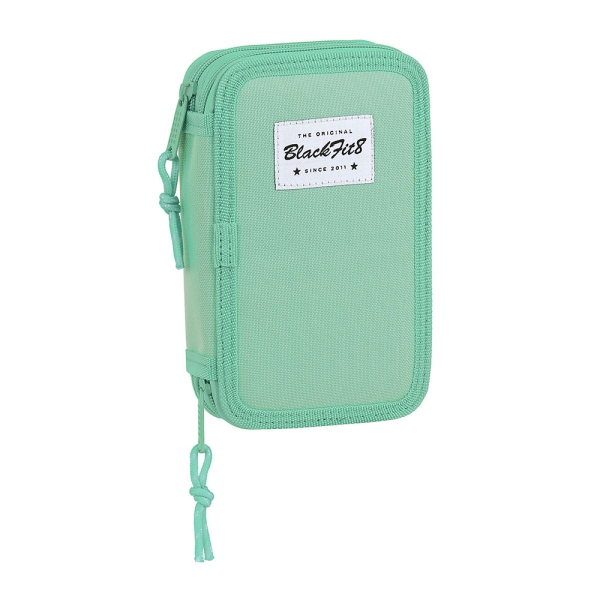 Safta Blackfit8 Plumier de 2 Pisos - 28 Piezas - 1L - Goma - Lapiz - Boligrafo - Sacapuntas - 10 Colores - 14 Rotuladores - 125x40x195mm - Color Turquesa