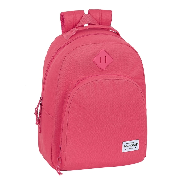 Safta Blackfit8 Fresa Mochila Adaptable a Carro - Tirador Doble - Bolsillo Frontal - Hombreras Ergonomicas - Espalda Acolchada - Asa Forrada - 20.1L - 320x150x420mm - Color Rosa