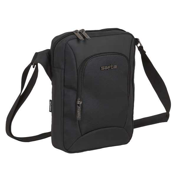 Safta Business Bandolera - Acolchado para Tablet - Tirador Doble - Bandolera Ajustable y Extraible - Hombrera Acolchada - 3.83L - 220x60x290mm - Color Negro