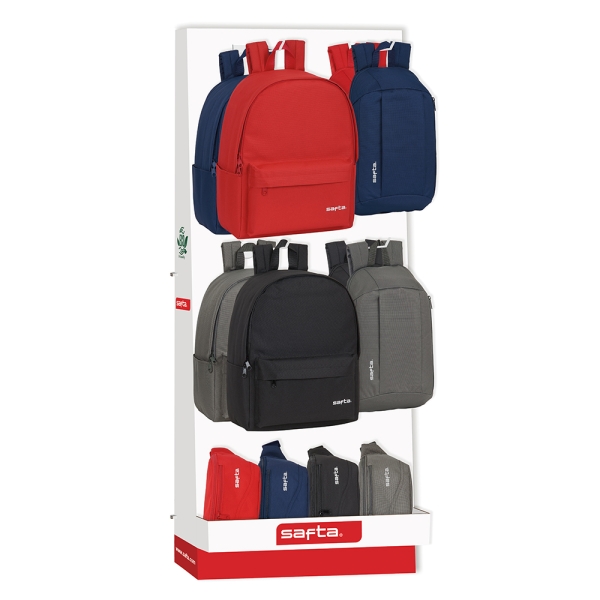 Safta Expositor con 10 Ganchos para Mochilas - Carton Reciclado - Colores Surtidos