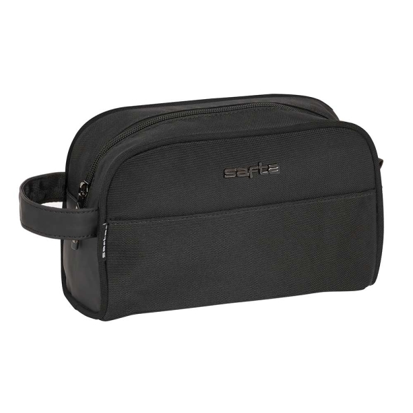 Safta Business Neceser de 3.6L - Cremallera - Asa Lateral - Adapatable a Carro - Interior Forrado - 240x100x150mm - Color Negro