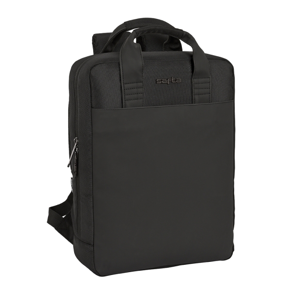 Safta Business Mochila para Portatil hasta 13.3" - Bolsillo Interior - Conector USB - Espalda y Hombreras Acolchadas - Cintas Ajustables - Cinta para Maleta - Asa Superior - Color Negro
