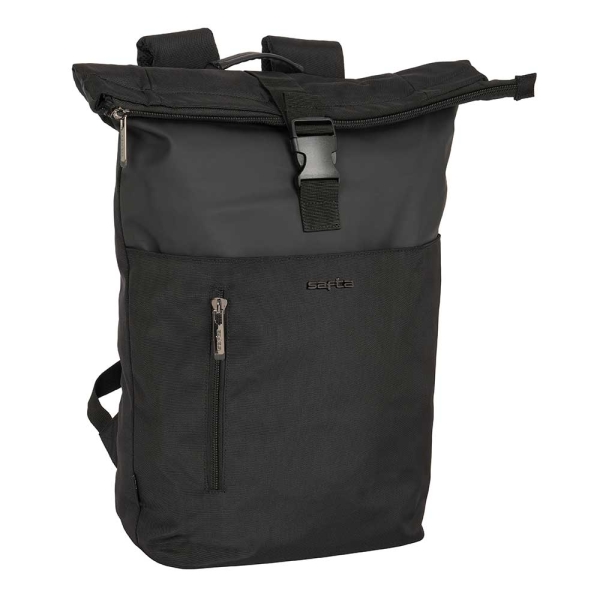 Safta Business Mochila para Portatil hasta 15.6" - Interior Acolchado - Cinta para Maletas - Asa Forrada - Hombreras Ergonomicas - Color Negro