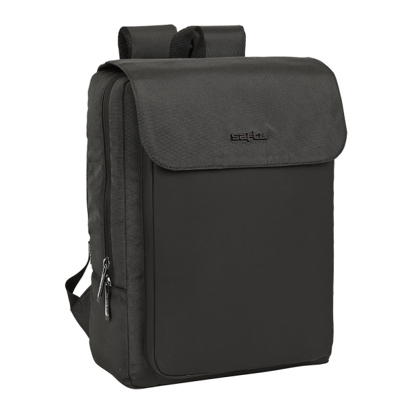 Safta Business Mochila para Portatil hasta 13.3" - Cierre Doble - Conector USB - Rejilla Transpirable - Cinta para Maleta - Asa Superior - 13.6L - 290x120x390mm - Color Gris Oscuro