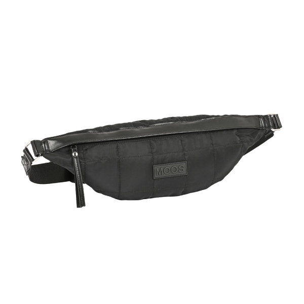 Safta Moos Capsula Bolsa de Cintura - Cremallera - Cintas Ajustables - 4.45L - 410x70x155mm - Color Negro