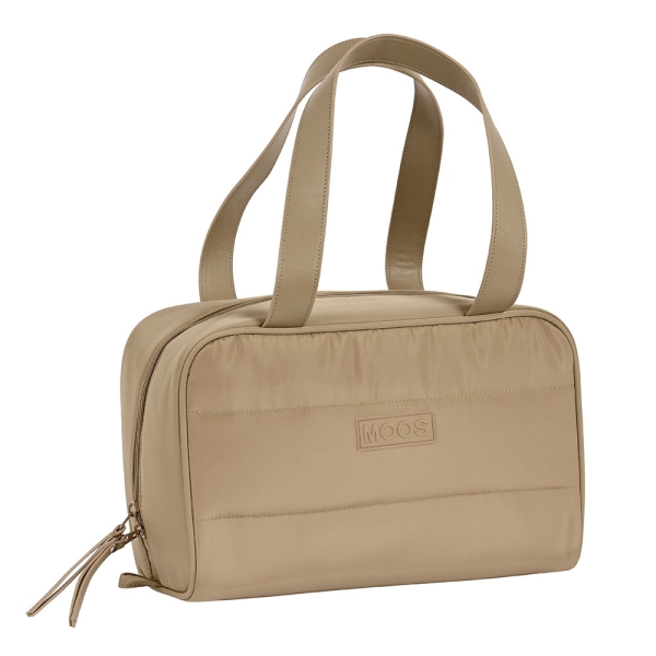 Safta Moos Capsula Camel Neceser de 8L - Cremallera - Asas de Mano Superiores - Interior Forrado - Bolsillo Interior - Tirador Doble - 310x140x190mm - Color Arena