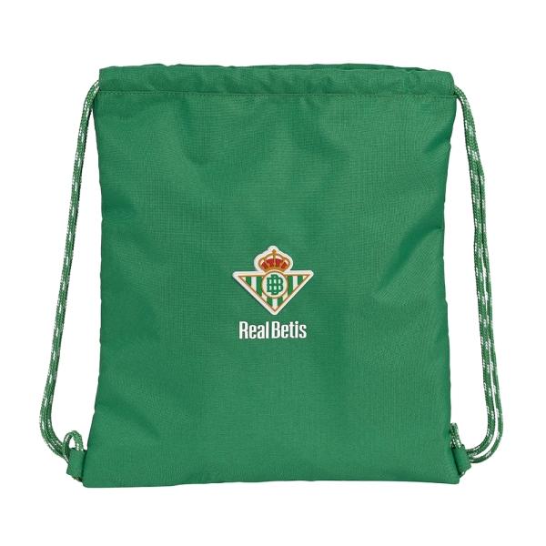 Safta Real Betis Balompie Saco Plano - Bolsillo Interior con Cremallera - Cierre con Cordones - Material Reciclado - 5L - Ligero y Resistente - Ideal para Uso Diario - 350x10x400mm - Color Verde