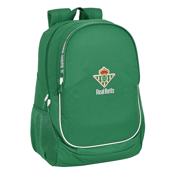 Safta Real Betis Balompie Mochila Adaptable a Carro - Portabotellas - Dos Compartimentos Grandes - Tirador Doble - Hombreras Ergonomicas - Asa de Mano - 23L - 320x160x440mm - Color Verde