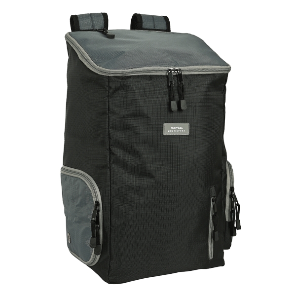 Safta Mochila Multideporte - Compartimento para Portatil hasta 13.3" - Bolsillos Internos de Red - Bolsillo Lateral Impermeable - Tiradores Dobles - 30.8L - 280x220x500mm - Color Gris Oscuro