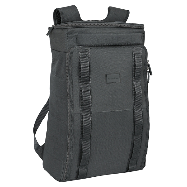 Safta Basic Mochila de Viaje - Doble Cremallera - Bolsillos Laterales de Red - Bolsillo Trasero - Hombreras Acolchadas - Asa de Mano - 32.67L - 330x180x550mm - Color Gris