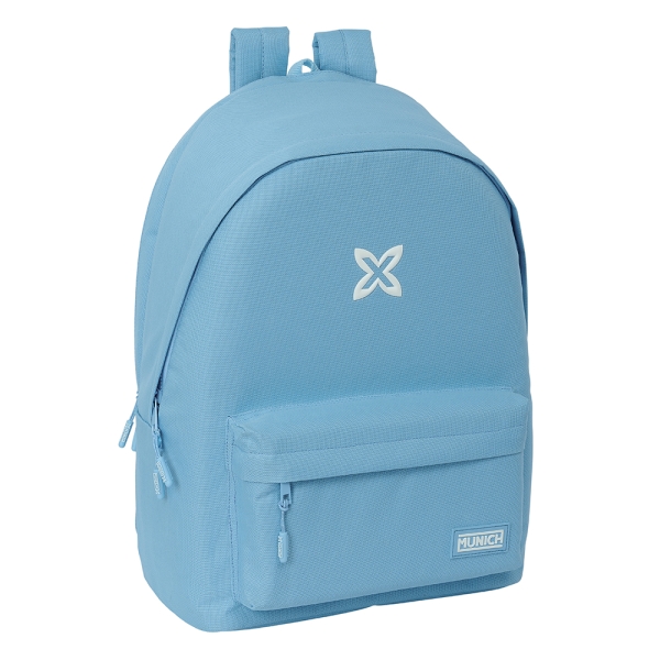 Safta Munich Basicos Mochila para Portatil hasta 15.6" - Alojamiento Antirrobo - Conector USB - Base Acolchada - Bolsillo Frontal - Hombreras Ergonomicas - 310x180x440mm - Color Azul Claro