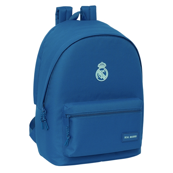 Safta Real Madrid Chica Mochila para Portatil hasta 15.6" - Conector USB - Base Acolchada - Bolsillo Frontal - Hombreras Ergonomicas - Asa Superior - 24.55L - 310x180x440mm - Color Azul