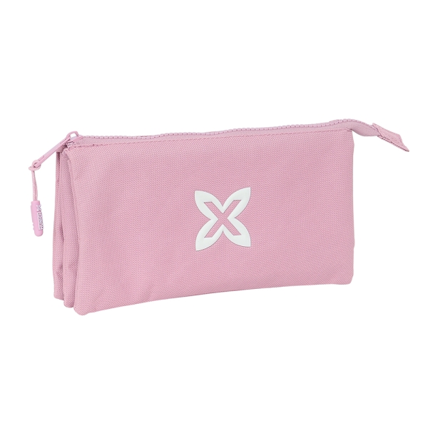 Safta Munich Basicos Portatodo - 3 Compartimentos con Cremalleras - Bolsillo Interior - 0.6L - 220x30x120mm - Color Rosa