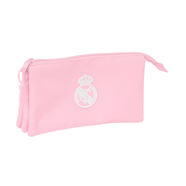 Safta Real Madrid Chica Portatodo - 3 Compartimentos con Cremalleras - 0.6L - Bolsillo Interior - 220x30x120mm - Color Rosa