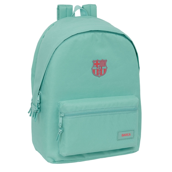 Safta F.C.Barcelona Chica Musgo Mochila para Portatil hasta 15.6" - Antirrobo - Conector USB - Base Acolchada - Bolsillo Frontal - Hombreras Ergonomicas - Asa Superior - 310x180x440mm - Color Menta