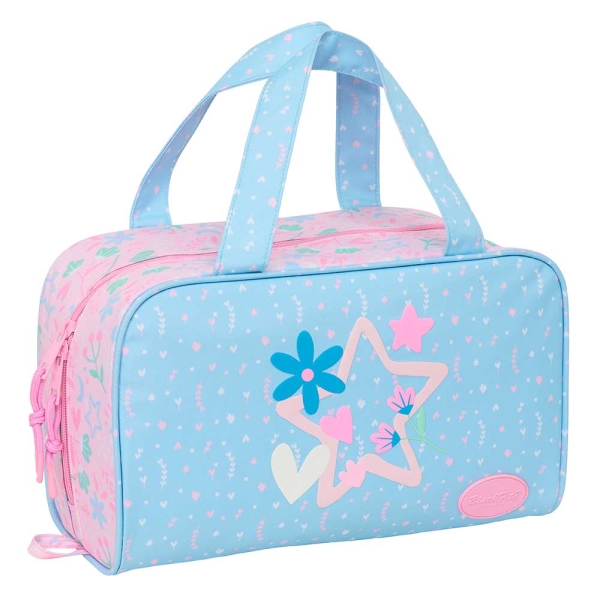Safta Blackfit8 Smile Neceser de 8L - Cremallera - Asas de Mano Superiores - Interior Forrado - Bolsillo Interior - Tirador Doble - 310x140x190mm - Color Azul Claro