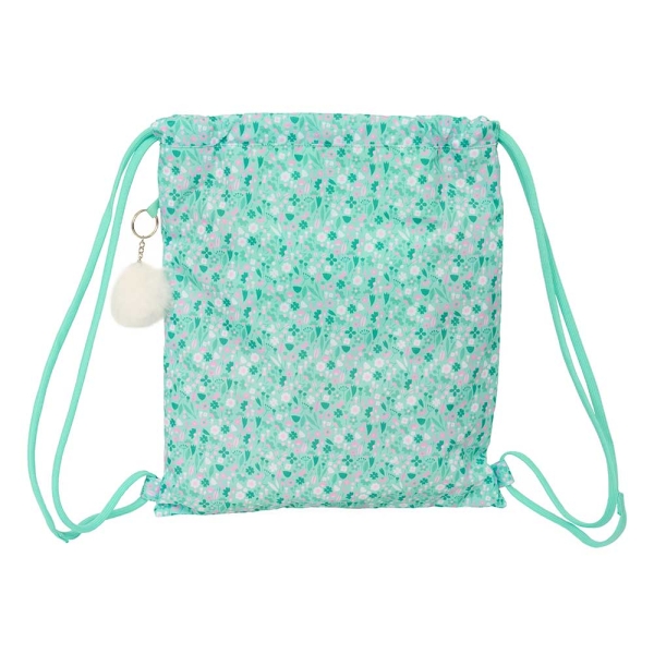 Safta Cuore Saco Plano - Bolsillo Interior con Cremallera - Cierre con Cordones - 5L - 350x10x400mm - Color Turquesa