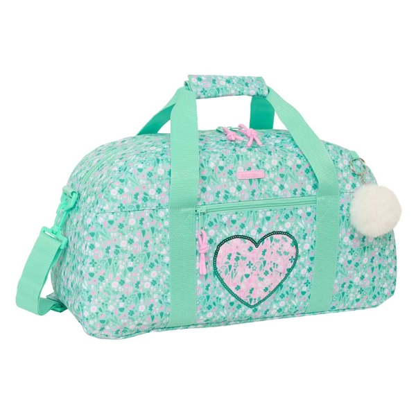 Safta Cuore Bolsa de Deporte - Bolsillo Frontal - Bandolera Ajustable - Asa Forrada - Tirador Doble - Tacos de Proteccion en Base - Fondo Interior Semirigido - 26L - 500x200x260mm - Color Turquesa