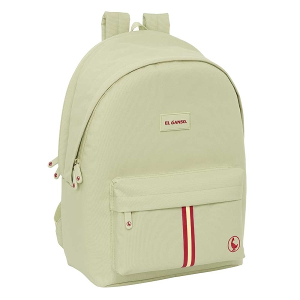 Safta el Ganso Basics Mochila para Portatil hasta 15.6" - Conector USB - Base Acolchada - Bolsillo Frontal - Tirador Doble - Ergonomica - Asa Superior - 24.55L - 310x180x440mm - Color Beige