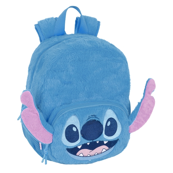 Safta Stitch Mochila Guarderia de Peluche - Tarjeta ID - Asas de Mano - 6L - Ideal para Guarderia - Material Suave y Resistente - Facil de Transportar - 220x100x270mm - Color Azul