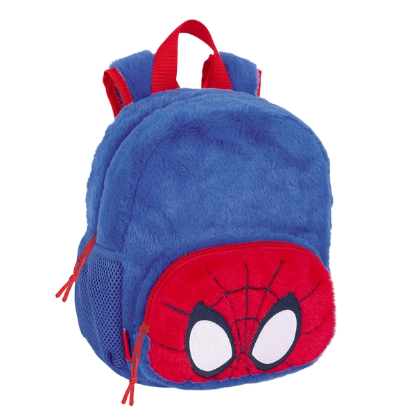 Safta Spidey Mochila Guarderia de Peluche - Tarjeta de Identificacion - Asas de Mano - 6L - Material Peluche - Facil de Transportar - 220x100x270mm - Color Azul Oscuro