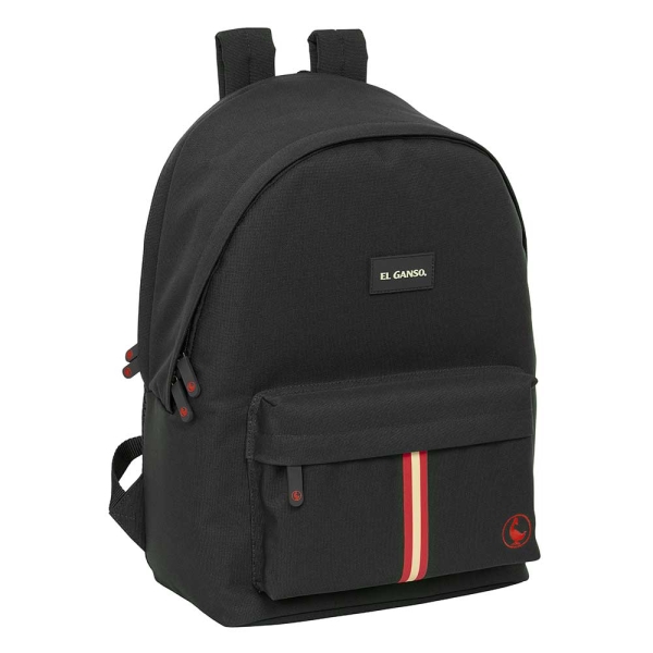 Safta el Ganso Basics Black Mochila para Portatil hasta 15.6" - Interior Acolchado - Conector USB - Base Acolchada - Hombreras Ergonomicas - Asa Superior - 24.55L - 310x180x440mm - Color Negro
