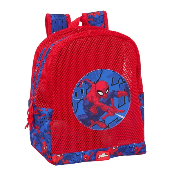 Safta Spider-Man Mochila - Rejilla Anti-Arena - Doble Tirador - Hombreras Acolchadas - Asa Superior - 13.15L - 320x120x380mm - Color Rojo y Azul