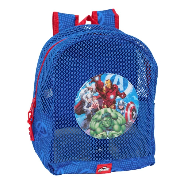 Safta Avengers Mochila - Rejilla Anti-Arena - Doble Tirador - Hombreras Ergonomicas - Asa Superior - 13.15L - 320x120x380mm - Color Azul Oscuro