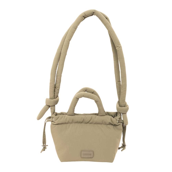 Safta Moos Capsula Bolso Compacto - Cierre de Iman - Cremallera - Cierre con Cordones - Asas Acolchadas - 2.56L - Estilo Moderno - 160x100x160mm - Color Beige