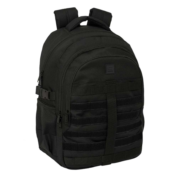 Safta Mochila para Portatil hasta 15.6" - Cremalleras Bidireccionales - Bolsillo Frontal - Antirrobo - Hombreras Ergonomicas - Cintas Ajustables - 23.46L - 340x150x460mm - Color Negro