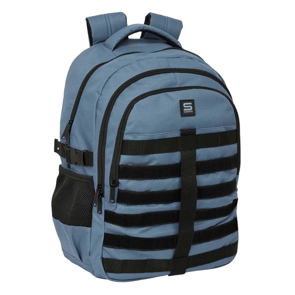Safta Grafito Mochila para Portatil hasta 15.6" - Cremalleras Bidireccionales - Antirrobo - Hombreras Ergonomicas - Cintas Ajustables - 23.46L - 340x150x460mm - Color Azul