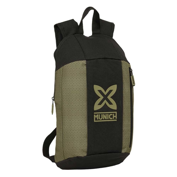 Safta Munich West Mini Mochila - Hombreras Ergonomicas - Espalda Acolchada - Bolsillo Frontal - Asa Superior - Uso Diario - 8.5L - 220x100x390mm - Color Negro y Verde