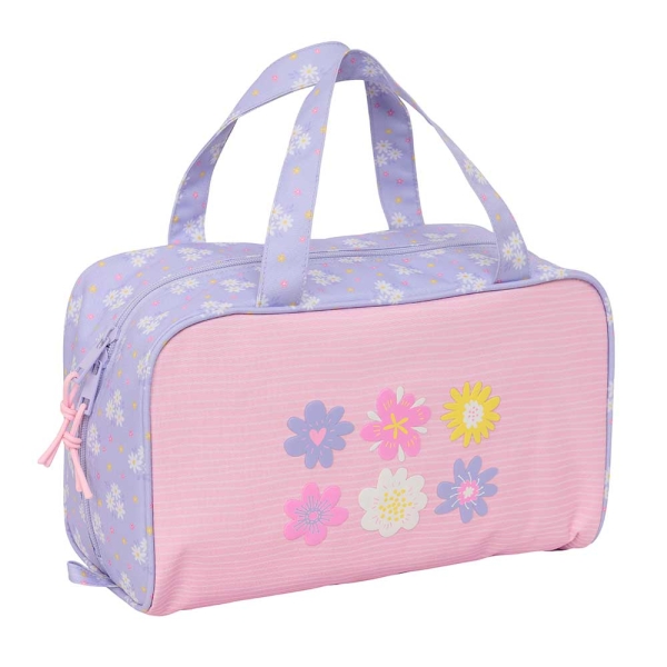 Safta Bouquet Neceser de 8L - Cremallera - Asas de Mano Superiores - Interior Forrado - Bolsillo Interior - Tirador Doble - 310x140x190mm - Color Rosa Pastel