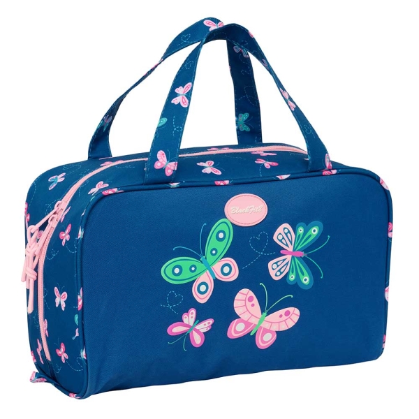 Safta Blackfit8 Mariposas Neceser de 8L - Cremallera - Asas de Mano Superiores - Interior Forrado - Bolsillo Interior - Tirador Doble - 310x140x190mm - Color Azul Marino