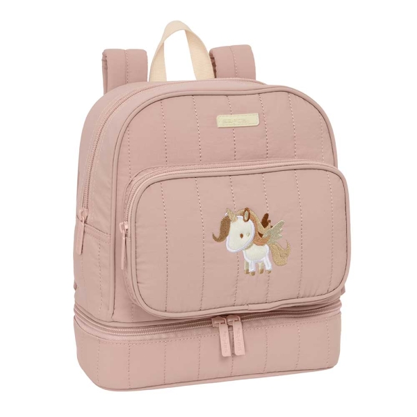 Safta Unicornio Mochila Guarderia - Isotermica - Asas de Mano - Compartimento Termo en Base - Tarjeta de Identificacion - Compatible con Carrito - 7.25L - 220x100x270mm - Color Rosa