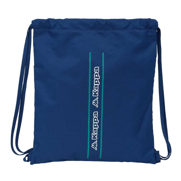 Safta Kappa Marino Saco Plano - Bolsillo con Cremallera - Cierre con Cordones - 5L - Ligero y Portatil - 350x10x400mm - Color Azul Marino