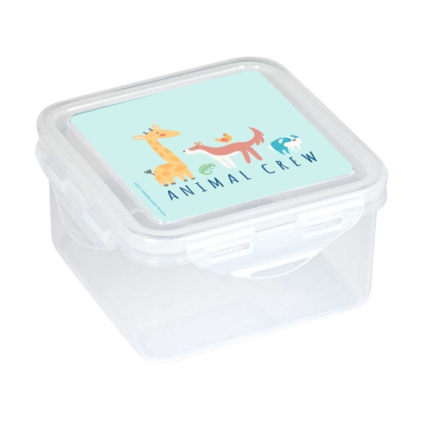 Safta Pandi Fiambrera de 1.27L - PVC sin BPA - Cierre Hermetico a Presion - 130x130x75mm - Color Transparente