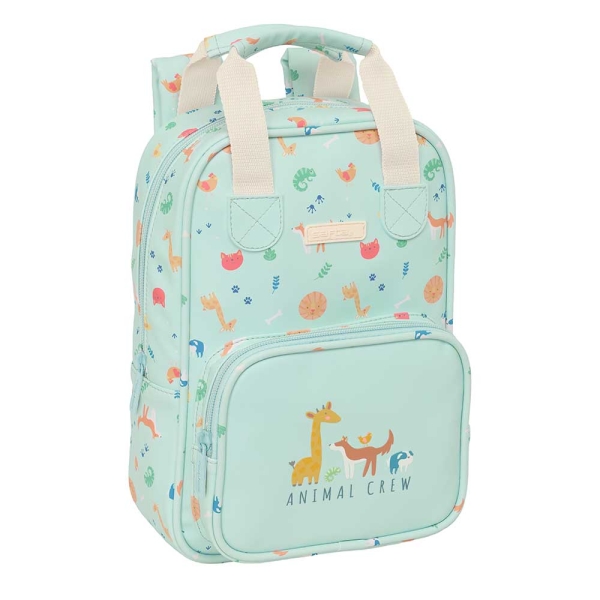 Safta Pandi Mochila Infantil - Bolsillo Frontal - Tarjeta ID - Hombreras Acolchadas - Asa Forrada - 4.5L - 200x80x280mm - Color Menta