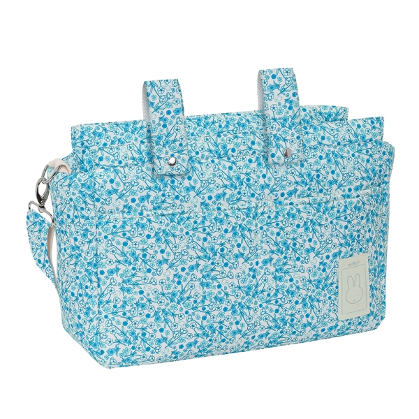 Safta Miffy Mum Garden Bolso de 17.94L - Adaptable al Carrito con Velcro - Bolsillos Frontales - Dos Bolsillos Traseros - Cremallera - Bandolera Ajustable - 460x150x260mm - Color Azul Claro