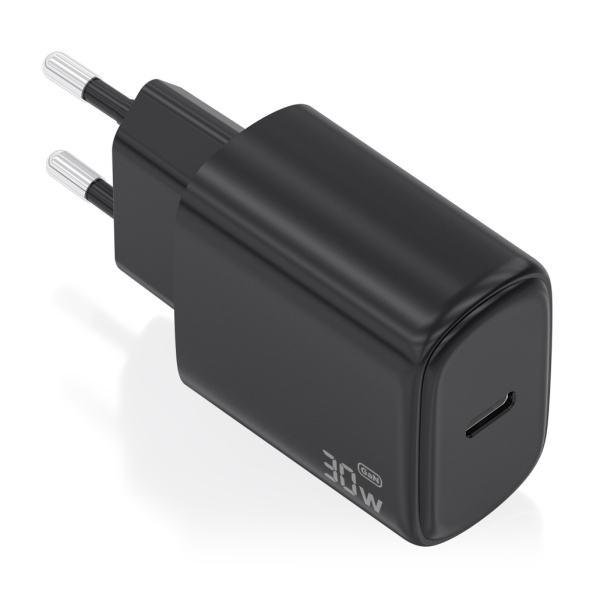 Aisens Cargador GaN 30W - 1xUSB-C PD3.0 - Tecnologia AI - Color Negro