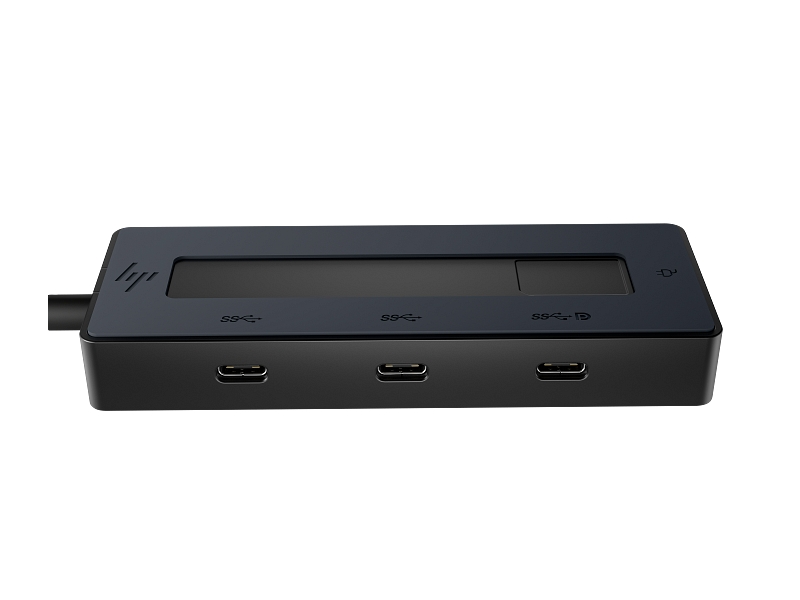 HP Hub Multipuerto 4K USB‑C - 4 Puertos USB‑C 10Gbps - Power Delivery 65W - Salida de Video 4K via DisplayPort Alt Mode - Diseño Compacto 50% Plastico Reciclado - Color Negro