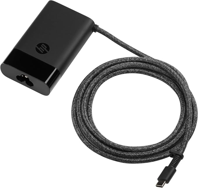 HP Cargador USB‑C 65W para Portatil - Potencia Inteligente 15/27/60/65W - Compatible con Portatiles, Tablets y Smartphones USB‑C - Diseño Compacto y Ligero - Color Negro