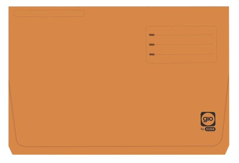 Gio By Elba Subcarpeta con Bolsa y Solapa Folio Naranja - Resistente Cartulina de 320gr - Bolsa y Solapa para Mayor Proteccion - Tamaño Folio para Documentos Importantes