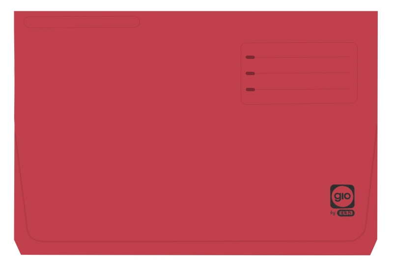 Gio By Elba Subcarpeta con Bolsa y Solapa Folio Rojo - Resistente Cartulina de 320gr - Bolsa y Solapa para Mayor Proteccion - Tamaño Folio para Documentos Importantes