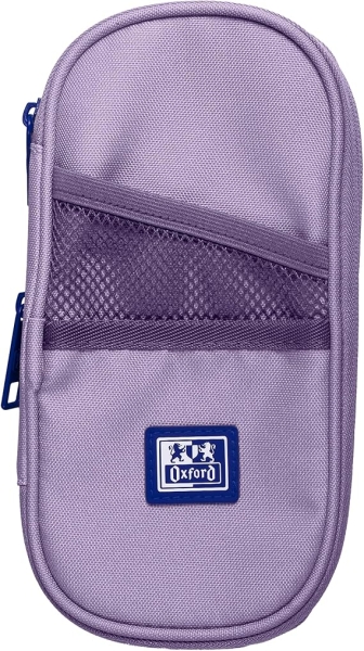 Oxford B-Max Estuche Portatodo Expandible - 1 Compartimento de Gran Capacidad - 2 Bolsillos Exteriores - Fabricado en Material Reciclado - Color Lavanda