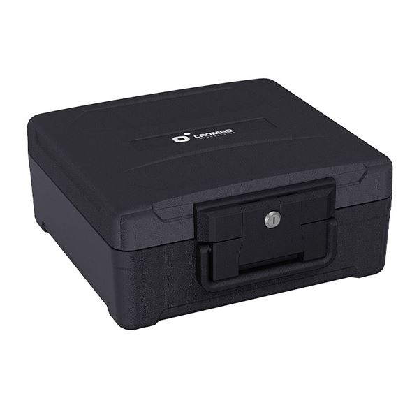 Cromad Firebox M1 Caja Fuerte - Resistente a Fuego y Agua - Cerradura de Llave - Diseño Robusto y Portatil - 170x390x365mm