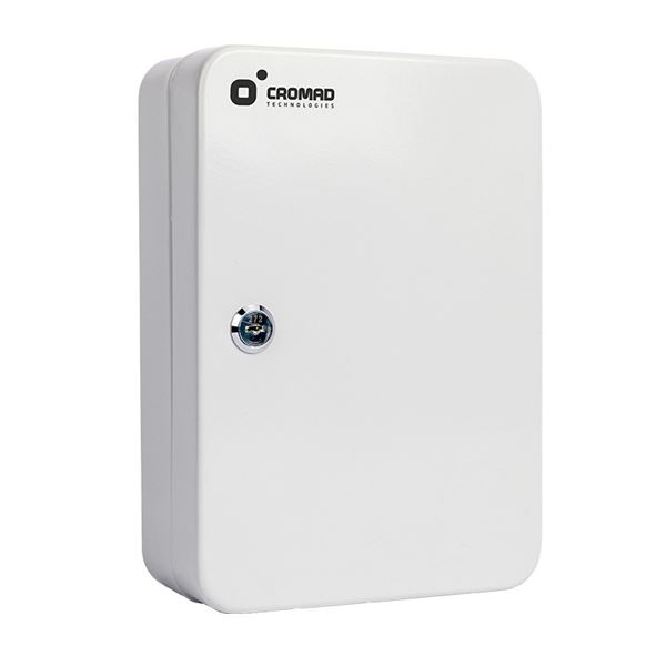 Cromad CR1228 Armario de Seguridad Para Llaves - Cerradura de Llave - 48 Ganchos Metalicos - Instalacion Mural Sencilla - Color Blanco